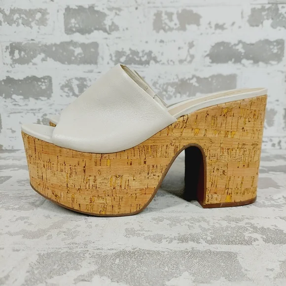 NEW SCHUTZ Women's Dalle White Cutout Platform Sandals C614 - Technical View